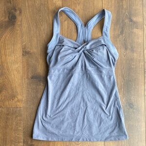 Athleta Jaya Twist Front Athletic Tank Top Gray Women’s Size Small